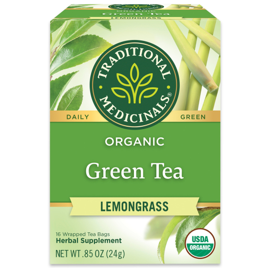 Traditional Medicinals Green Tea Lemongrass 16 Tea Bags