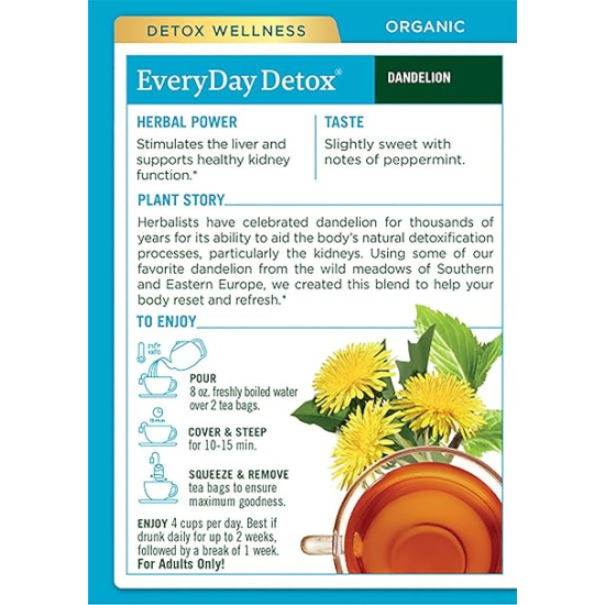Traditional Medicinals Everyday Detox Dandelion 16 Teabags
