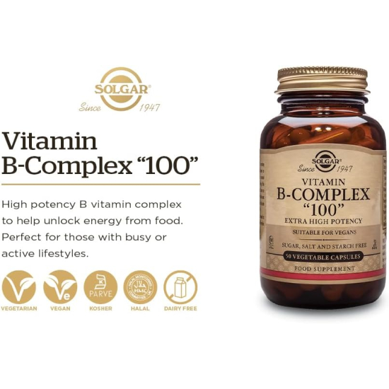 Solgar B-Complex "100" 100 Vegetable Capsules