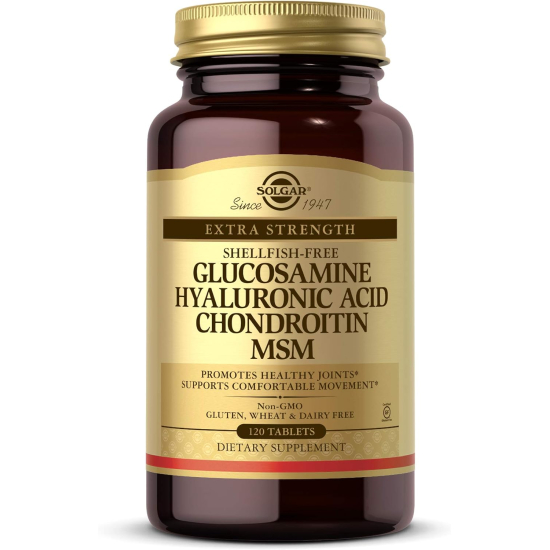 Solgar Glucosamine Hyaluronic Acid Chondroitin Msm Shellfish Free 60 Tablets