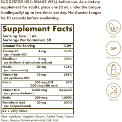Solgar Liquid Sublingual B12 + B Complex 2 Oz New Solgar Liquid Sublingual B12 + B Complex 2 Oz New