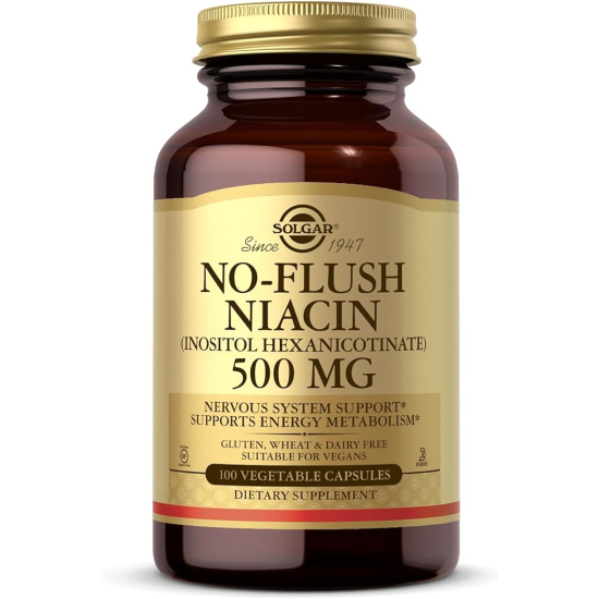 Solgar No Flush Niacin 500 mg Vegetable 100 Capsules