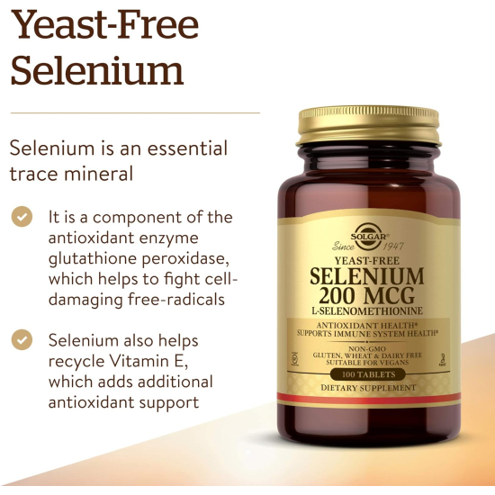 Solgar Yeast Free Selenium 200 mcg 100 Tablets