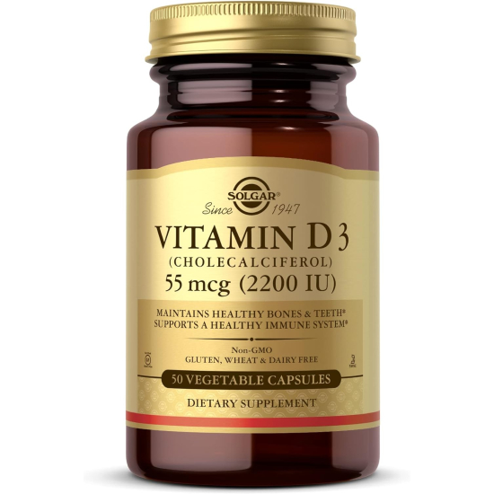 Solgar Vitamin D3 2200iu 50 Vegetable Capsules
