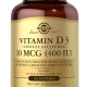 Solgar Vitamin D3 400iu Soft gels Cholecalciferol 100's