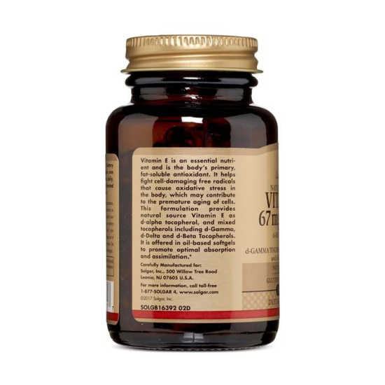 Solgar Vitamin E 100 Iu Mixed 100 Softgels 