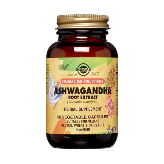 Solgar Standard Full Potency Ashwagandha Root Extract Vegetable 60 Capsules