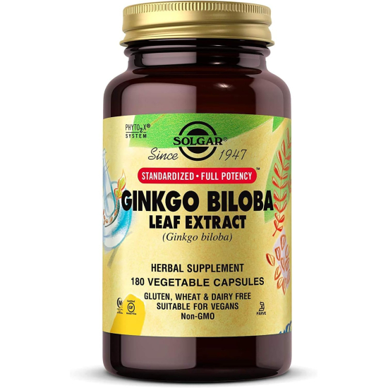 Solgar SPF Ginkgo Biloba Leaf Extract 180 Vegetable Capsules