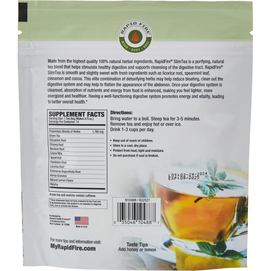 Rapidfire Slim Tea Herbal Lemon Teatox 14 Bags