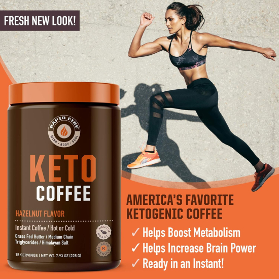 Rapidfire Ketogenic Coffee Hazelnut 225 g 15 Servings