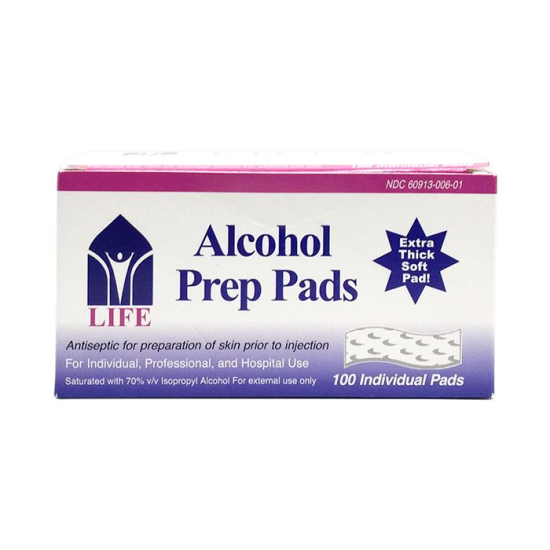 Life Alcohol Prep Pads 100 pieces