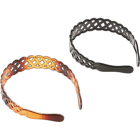 Goody Women Classics Basket Weave Headband 2 pcs