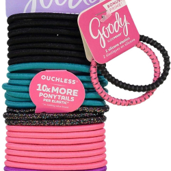 Goody Women's Ouchless Braided Dark Multiglitter Elastics 30pcs
