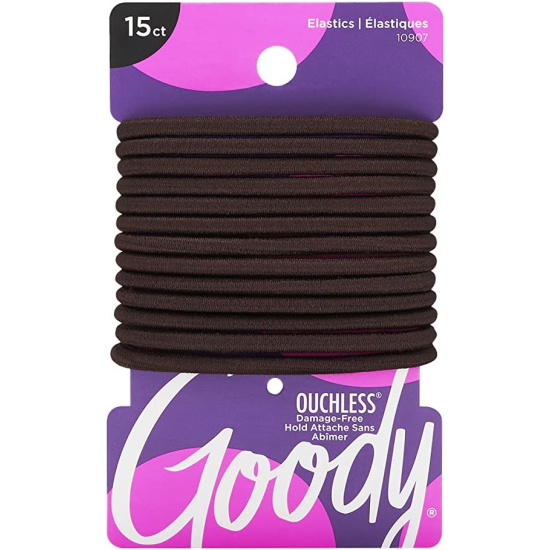 Goody Women Ouchless Braided Elastics Brown 15 pcs