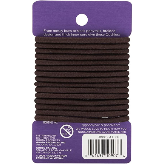 Goody Women Ouchless Braided Elastics Brown 15 pcs