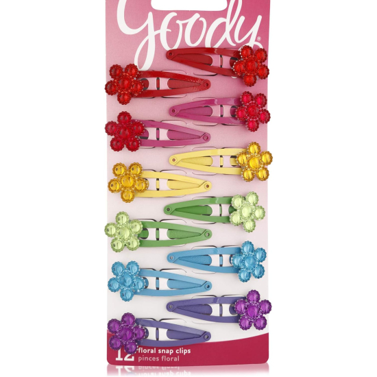 Goody Girls Classics Jeweled Flower Contour Clip 12 pcs