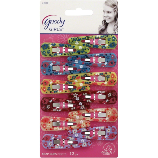 Goody Girls Classics Floral Pattern Contour Clip 12 pcs