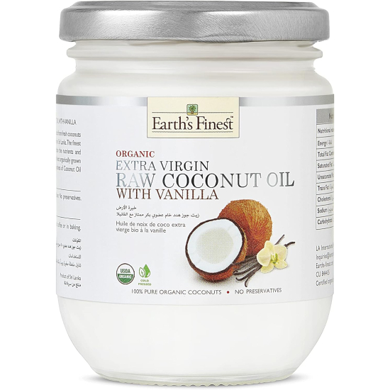 Earths Finest Organic Virgin Coconut Oil Vanilla 200ml