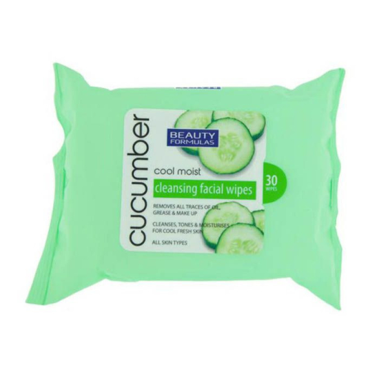 Beauty Formulas Cucumber Extract Facial Wipes 30's