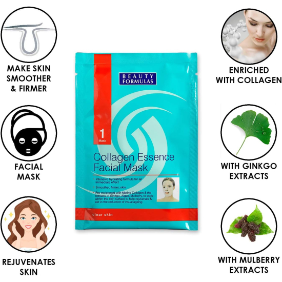 Beauty Formula Clear Skin Collagen Essence Facial Mask 1Pack