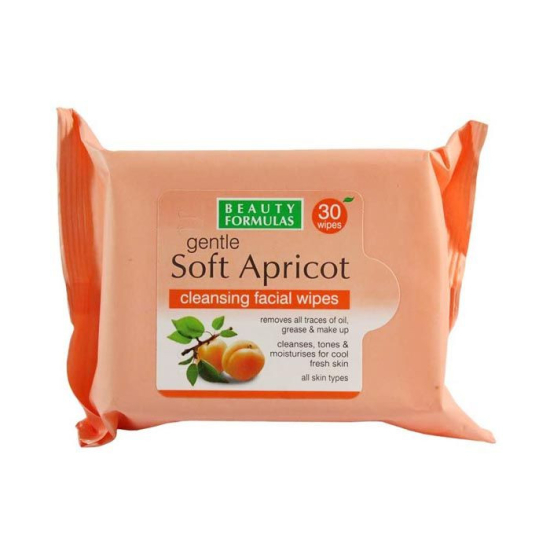 Beauty Formulas Apricot Extract Facial Wipes 30's