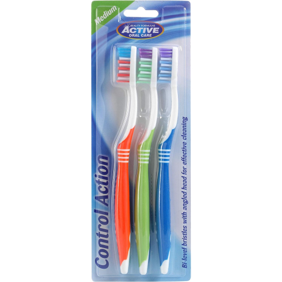 Beauty Formulas - Pack of 3 Toothbrushes Control Action