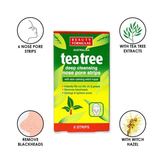 Beauty Formulas Tea Tree Nose Pore Strips 6's