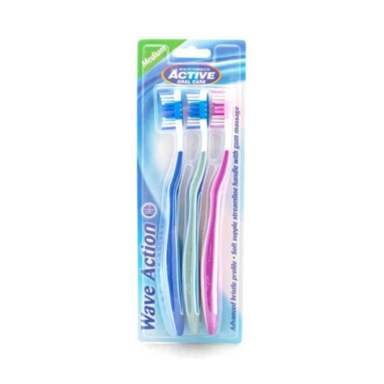 Beauty Formulas Wave Action Toothbrush 3 Pack