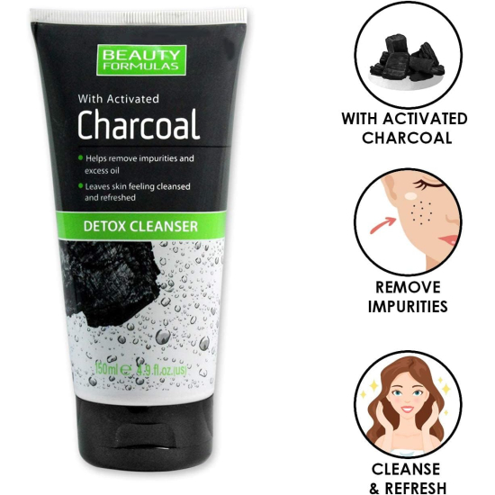 Beauty Formulas Charcoal Detox Cleanser 150 ml