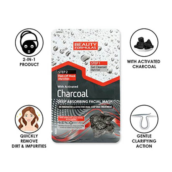 Beauty Formulas Charcoal Dual Step Facial Mask 3g + 10g