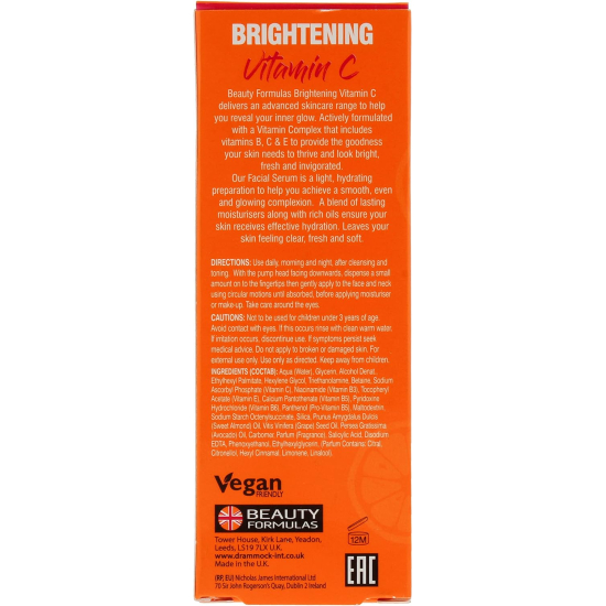 Beauty Formulas Brightening Vitamin C Facial Serum 30ml