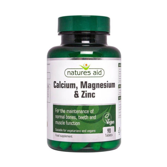 Natures Aid Calcium, Magnesium + Zinc, 90 Tablets