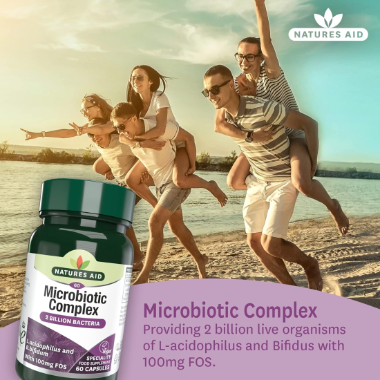 Natures Aid Probiotic Complex With Bifidus And Fos 60 Vegetable Capsules
