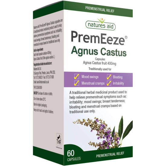 Natures Aid PremEeze Agnus Castus 400 mg 60 Capsules
