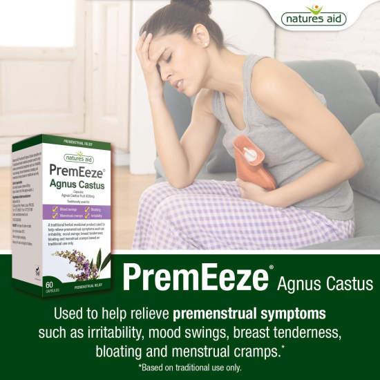 Natures Aid PremEeze Agnus Castus 400 mg 60 Capsules