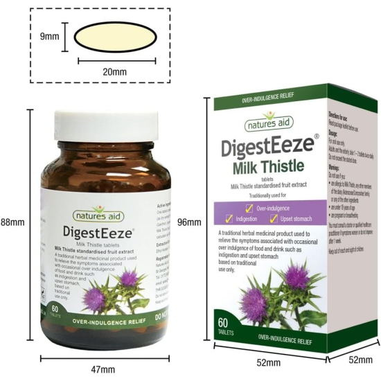 Natures Aid Digesteeze Milk Thistle 60 Tablets