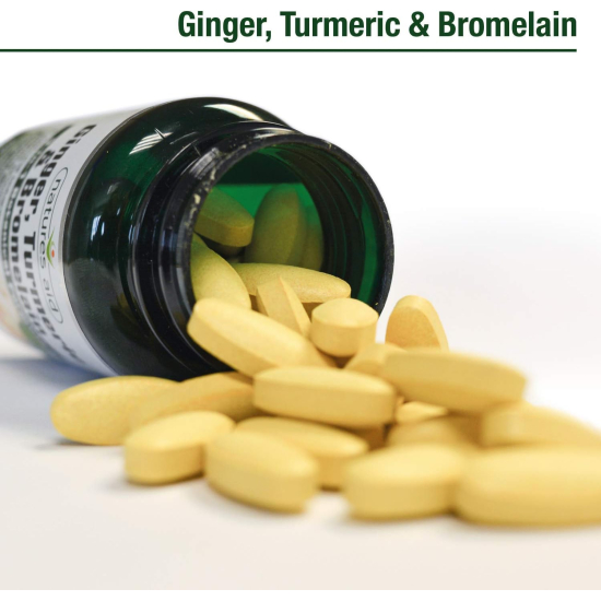 Natures Aid Ginger Turmeric & Bromelain 60 Tablets