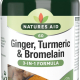 Natures Aid Ginger Turmeric & Bromelain 60 Tablets