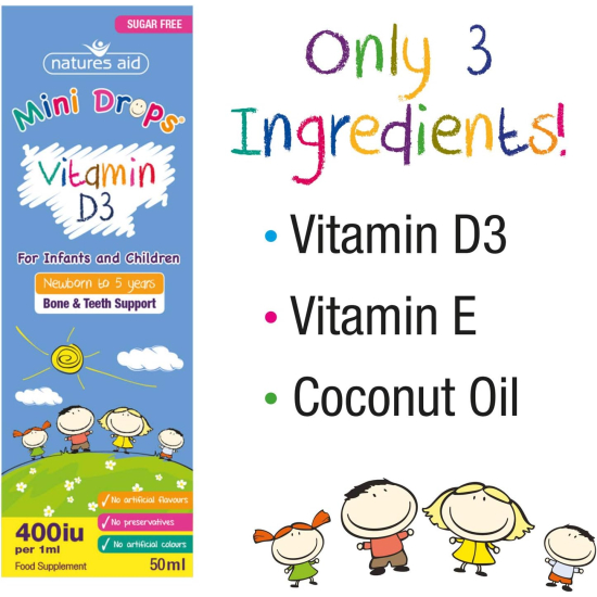 Natures Aid Vitamin D3 400 IU Drops Infant & Children 50 ml