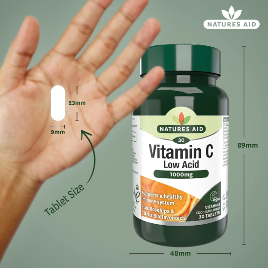 Natures Aid Vitamin C 1000Mg Low Acid 30 Tablets