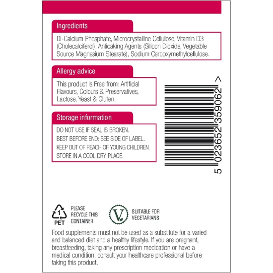 Natures Aid Maximum Strength Vitamin D3 5000Iu, 60 Tablets