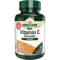 Natures Aid Vitamin C 500mg Sugar Free Chewable 50 Tablets 