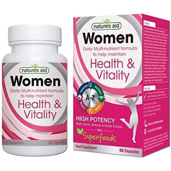 Natures Aid Women's Multi-Vitamins & Minerals With Superfoods 60 Capsules