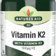 Natures Aid Vitamin K2 100Ug With Vitamin D3 30 Vegetable Capsules