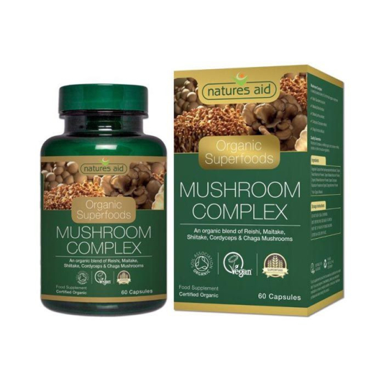 Natures Aid Organic Superfoods Mushroom Complex 60's Capsules