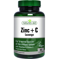 Natures Aid Vegan Zinc Lozenges Peppermint 30 Tablets