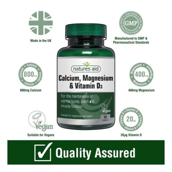 Natures Aid Calcium Magnesium And Vitamin D3, 90 Capsules