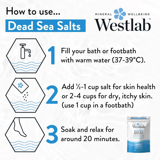 Westlab 100% Pure Soothing Dead Sea Salt 1Kg