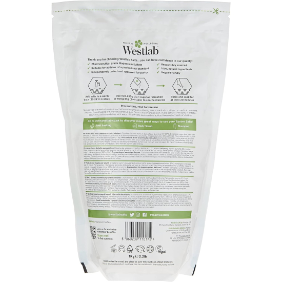 Westlab 100% Pure Reviving Epsom Salt 1 Kg