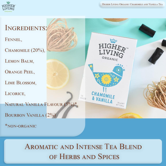 Higher Living Chamomile & Vanilla Tea Bags 15s